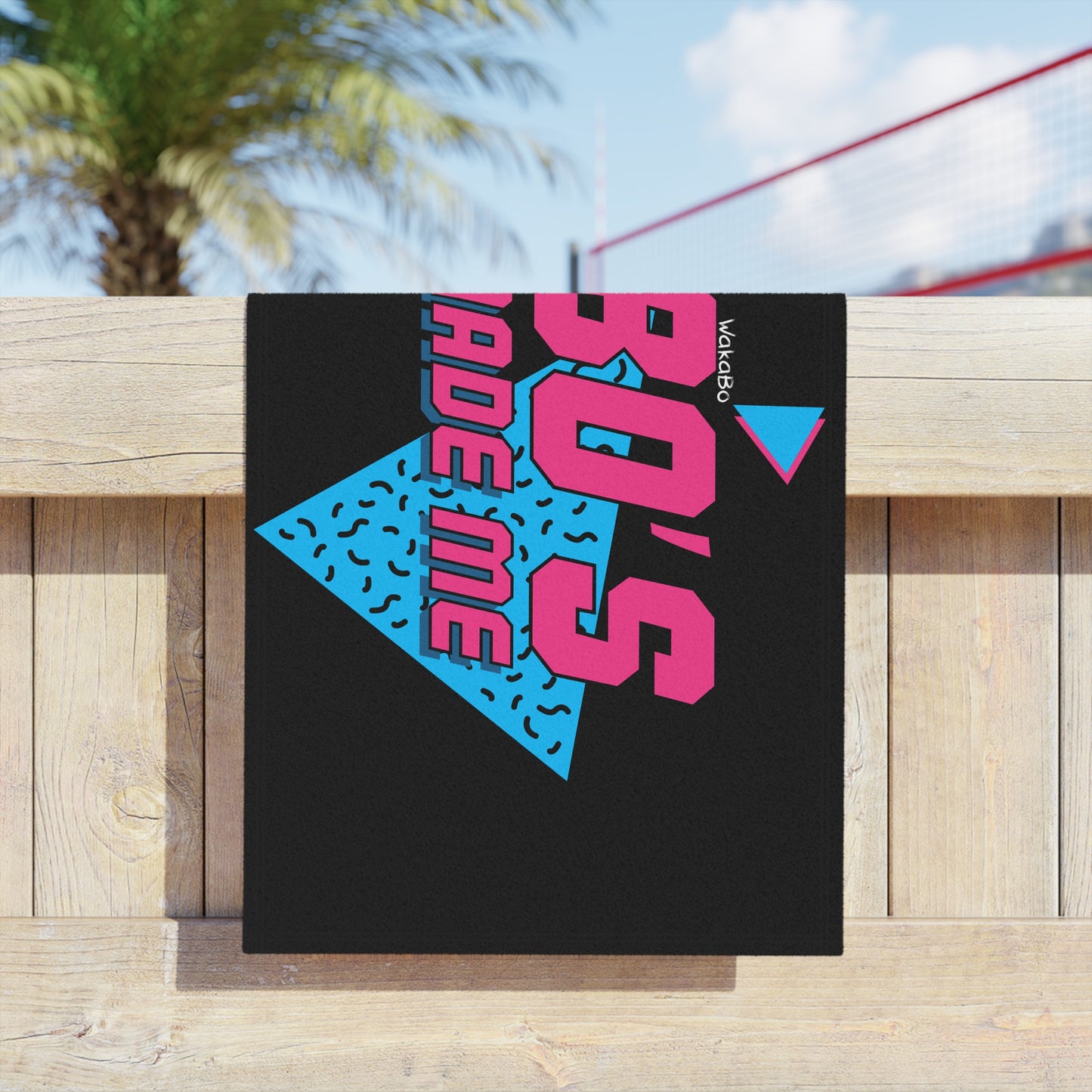 80's Made ME - WakaBo Beach Black Towel