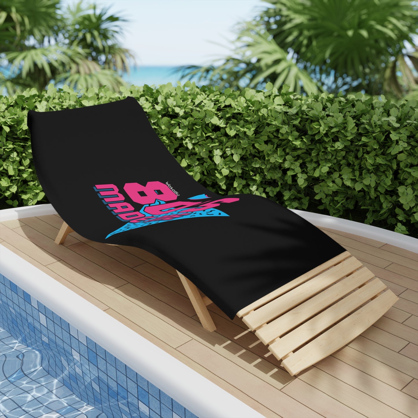 80's Made ME - WakaBo Beach Black Towel