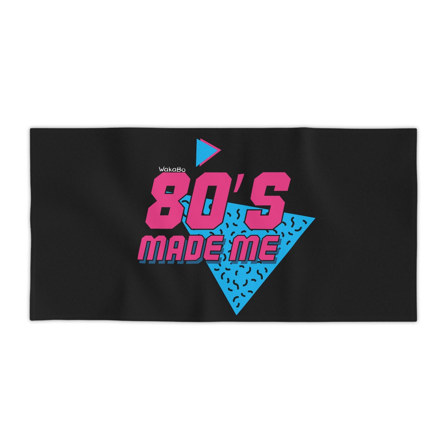 80's Made ME - WakaBo Beach Black Towel