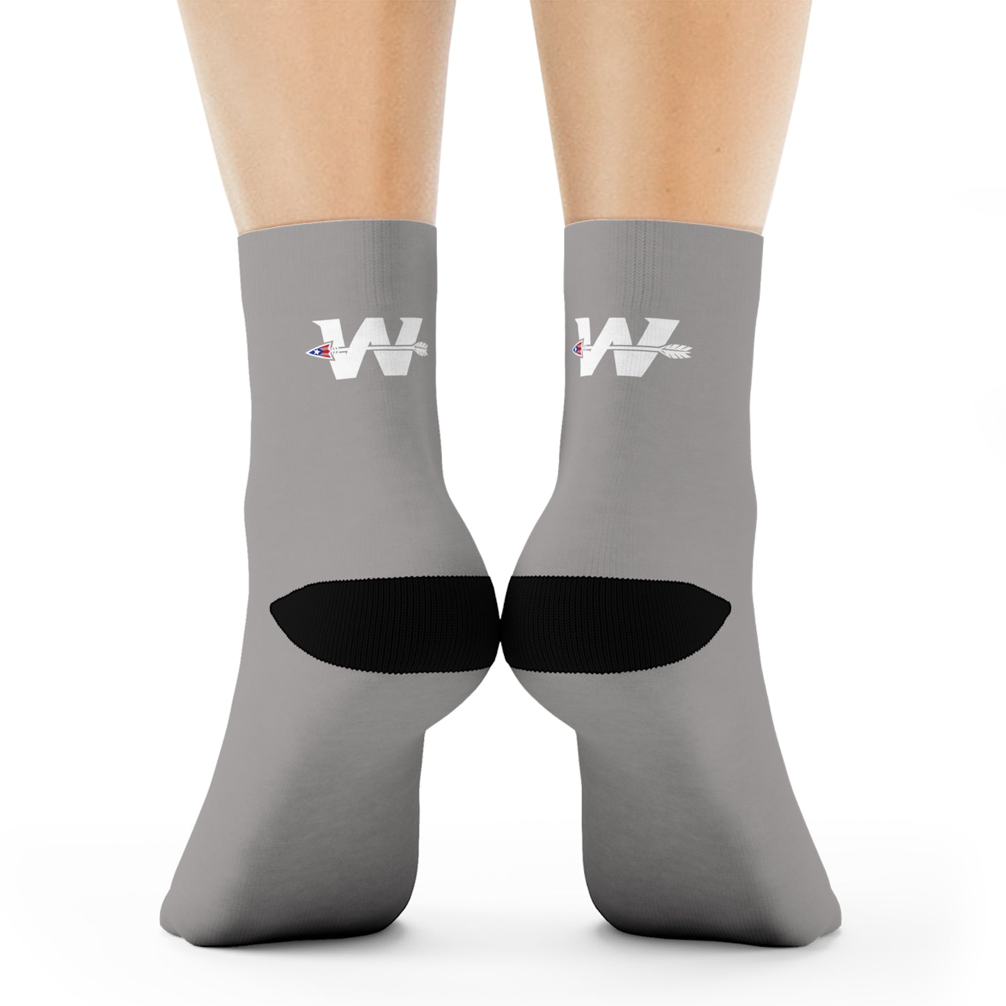 WakaBo White Logo Grey Small Athletic Socks