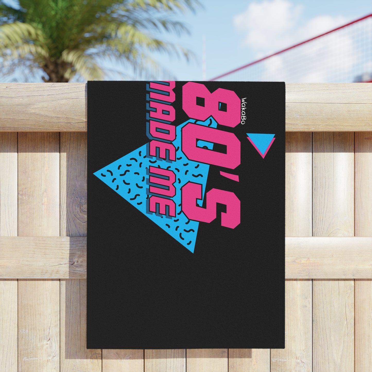 80's Made ME - WakaBo Beach Black Towel