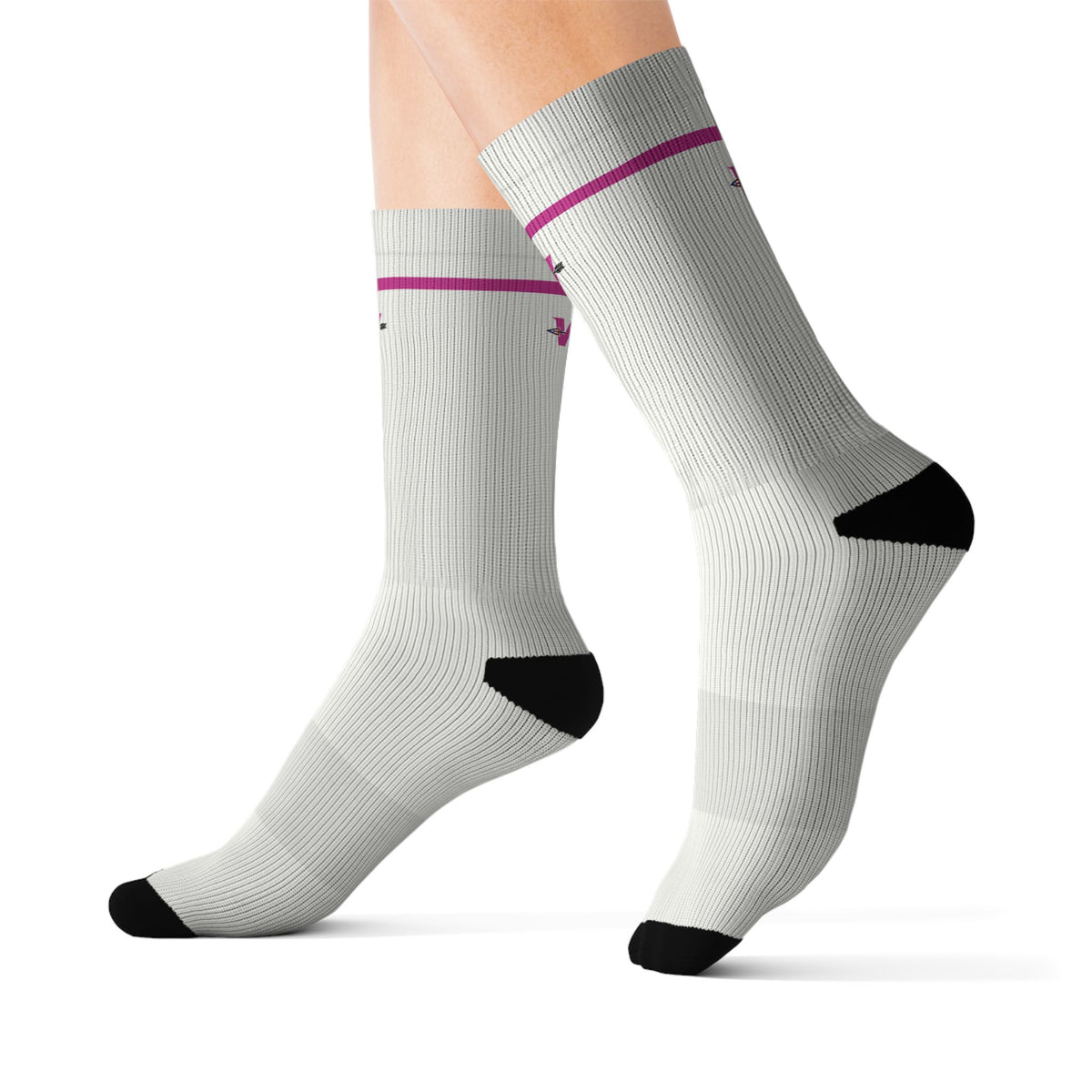Sublimation Crew Socks | Magenta WakaBo Logo