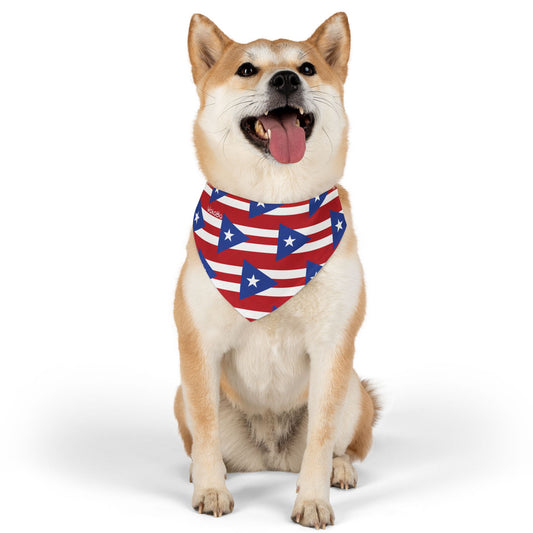 WaKáBo Patriotic Pet Bandana Collar - Flags of Puerto Rico