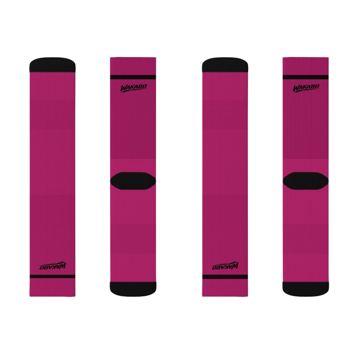 Magenta Sublimation Crew Socks | WaKaBo Logo