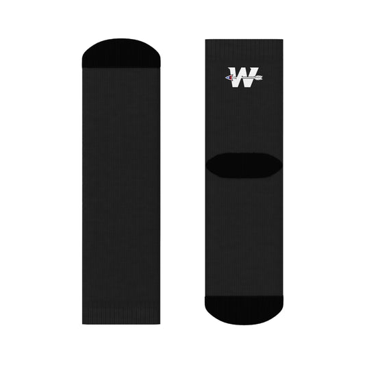 WakaBo Logo Black Small Athletic Socks