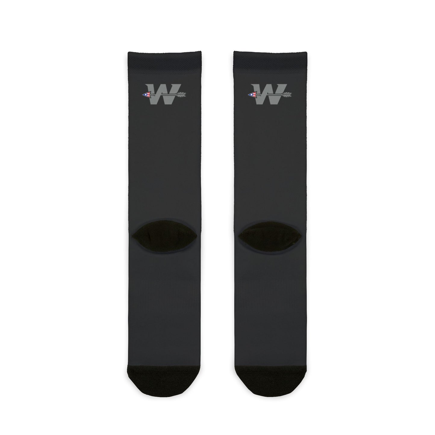 WakaBo Grey Logo Black Socks