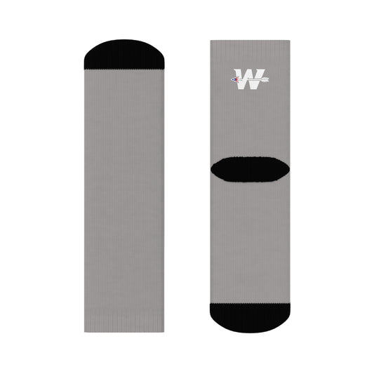 WakaBo White Logo Grey Small Athletic Socks