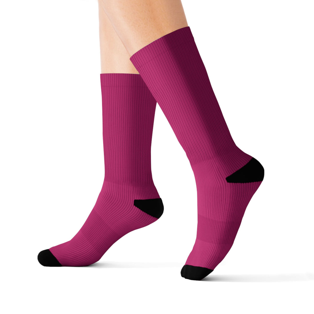 Magenta Sublimation Crew Socks | WaKaBo Logo