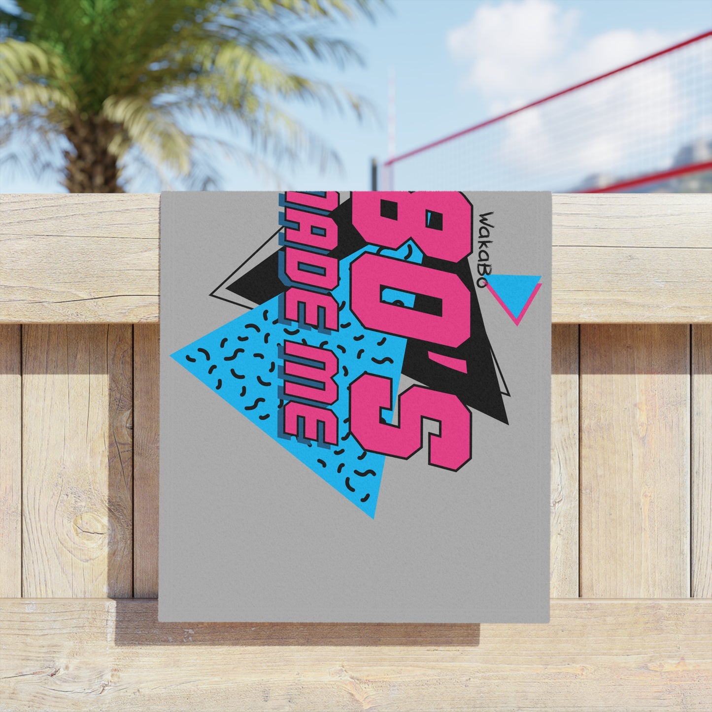 80's Made ME ; WakaBo Beach Gray Towels