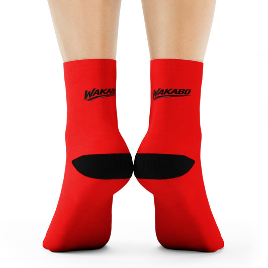 WAKABO Logo | RED Small Athletic Socks