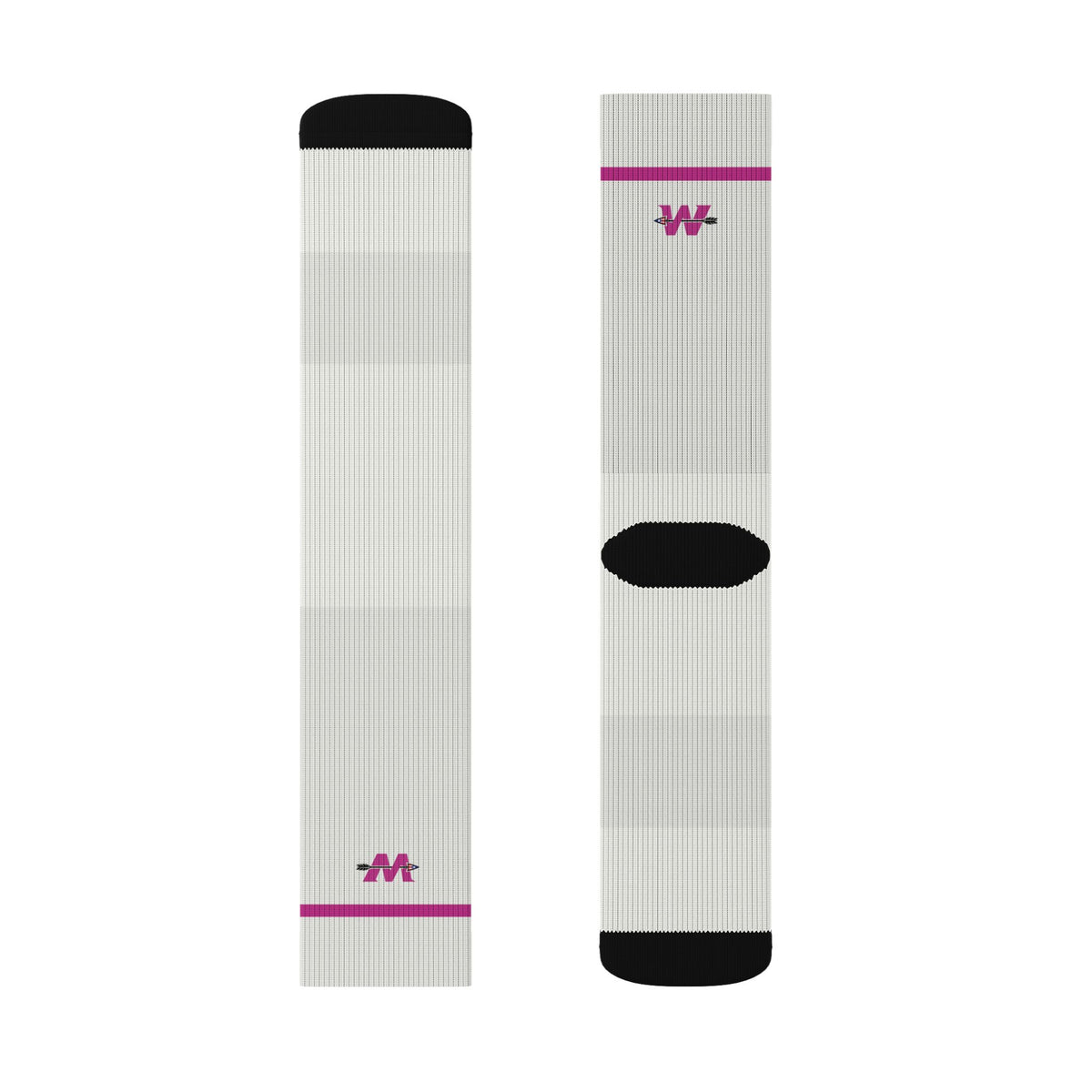 Sublimation Crew Socks | Magenta WakaBo Logo