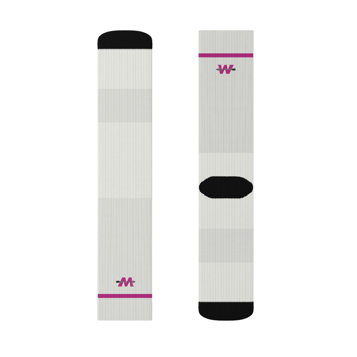 Sublimation Crew Socks | Magenta WakaBo Logo