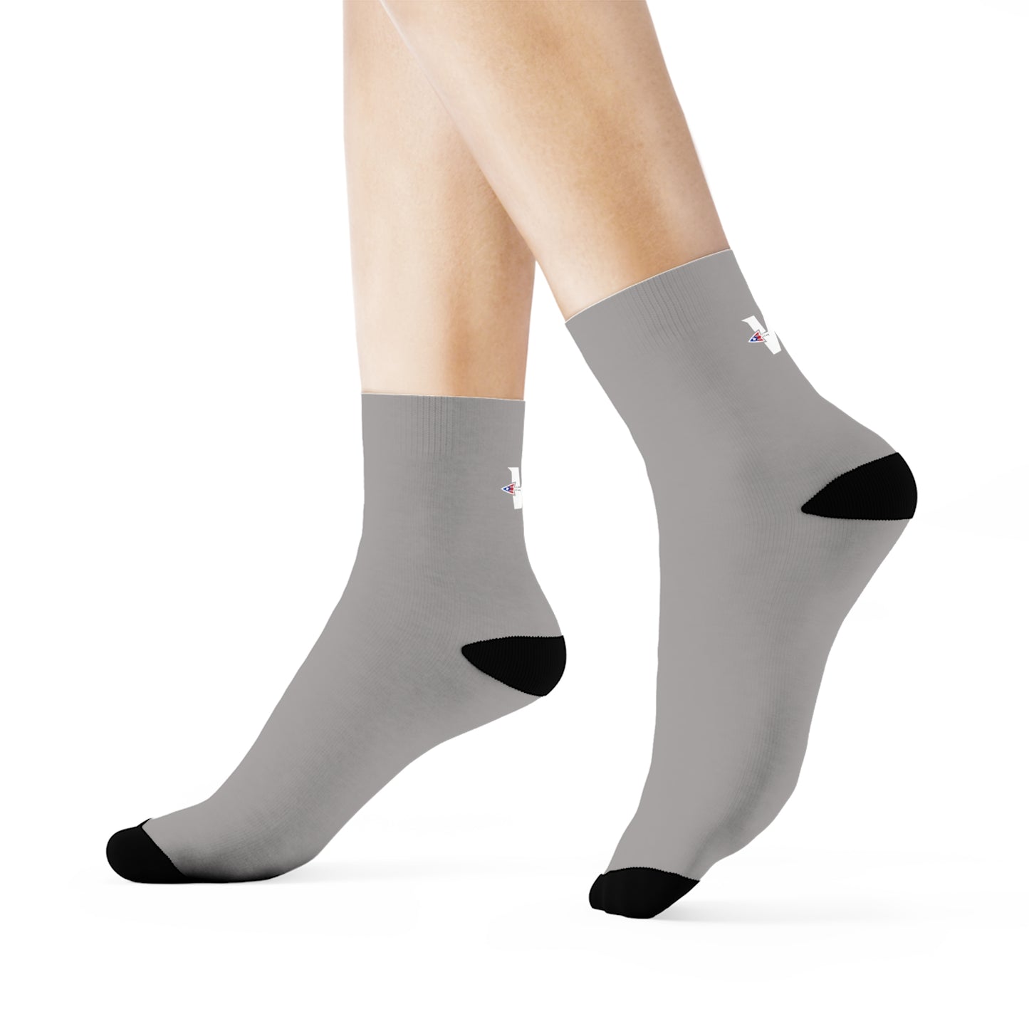 WakaBo White Logo Grey Small Athletic Socks