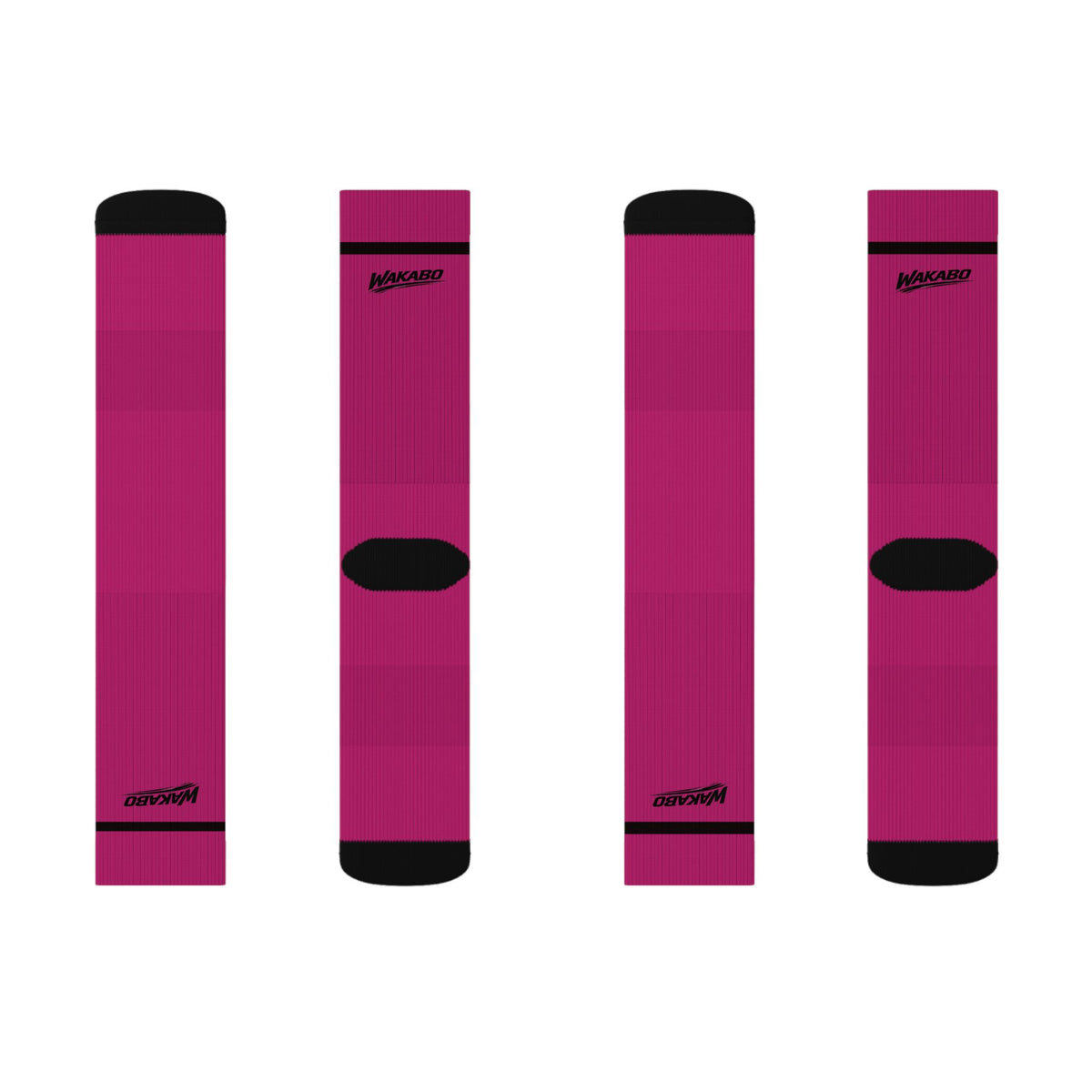 Magenta Sublimation Crew Socks | WaKaBo Logo