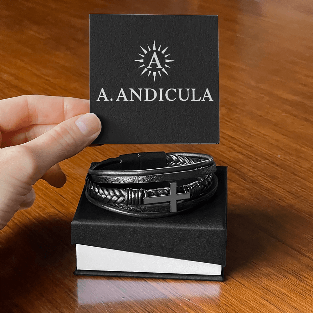 Cross Leather Bracelet | A.ANDICULA