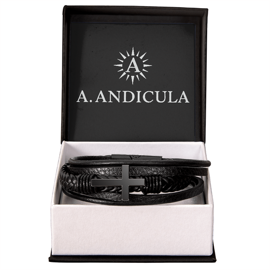 Cross Leather Bracelet | A.ANDICULA