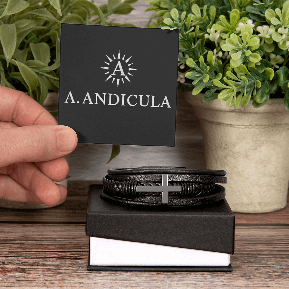 Cross Leather Bracelet | A.ANDICULA