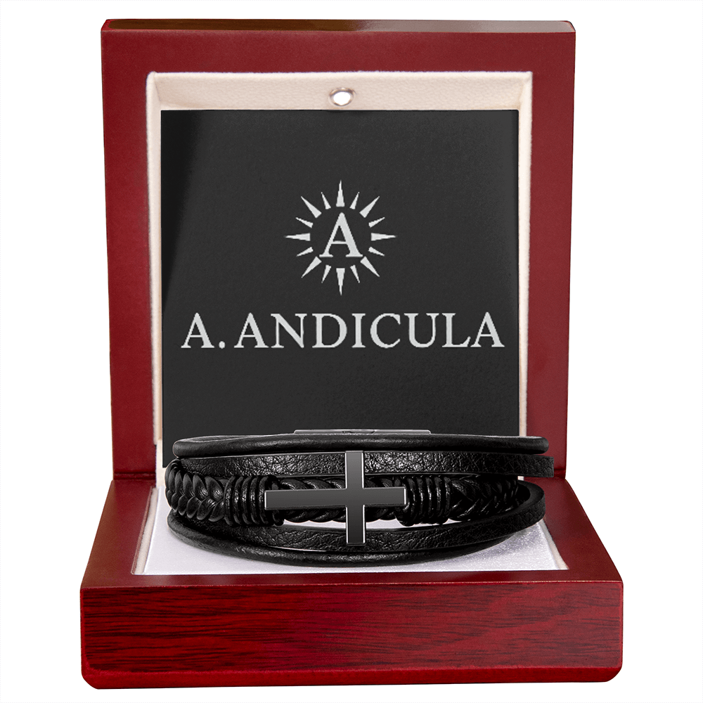 Cross Leather Bracelet | A.ANDICULA